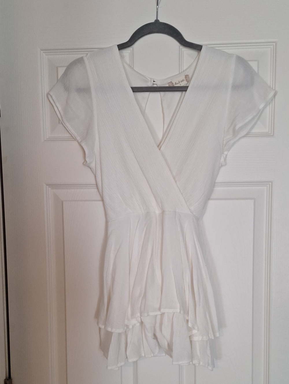 Altar'd State White Surplice Tiered Romper